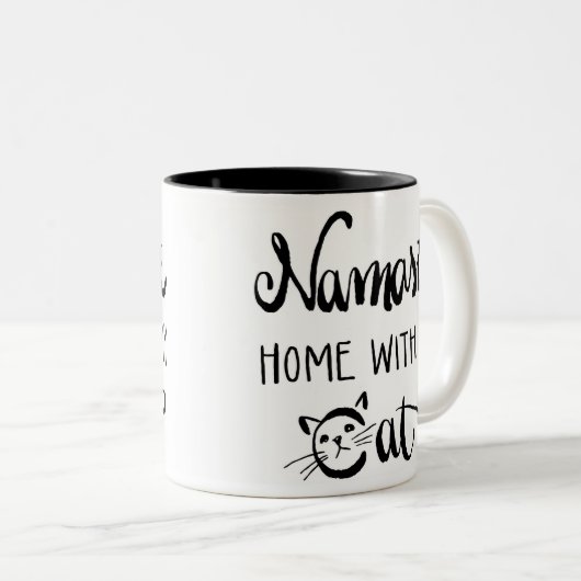 私の猫のマグが付いているナマステの家 ツートーンマグカップ (正面右)