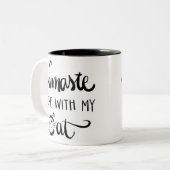 私の猫のマグが付いているナマステの家 ツートーンマグカップ (正面左)