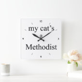 私の猫のメソジスト教徒 スクエア壁時計 (ホーム)