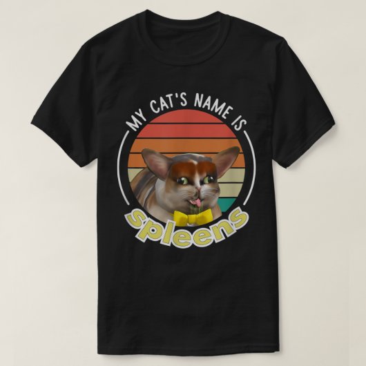 私の猫の名前は脾臓Tシャツ Tシャツ (デザイン正面)