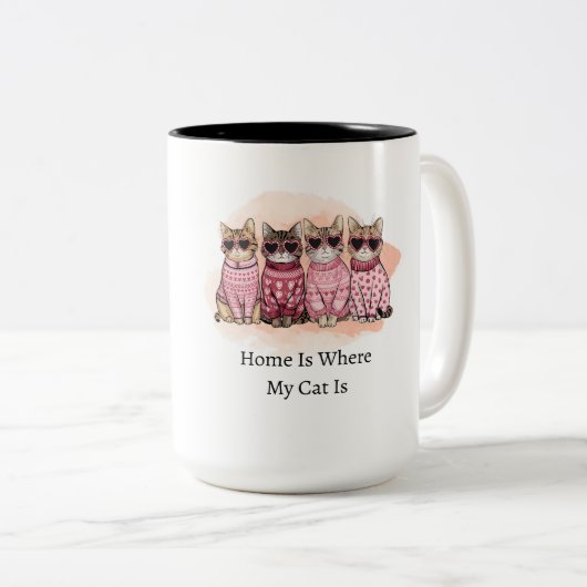 私の猫の家はコーヒーマグだ ツートーンマグカップ (正面右)