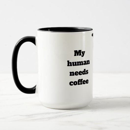 私の猫の引用文で人間はコーヒーが必要 マグカップ (左)