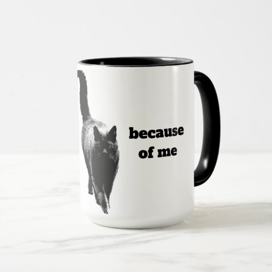 私の猫の引用文で人間はコーヒーが必要 マグカップ (正面右)