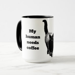 私の猫の引用文で人間はコーヒーが必要 マグカップ