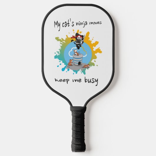私の猫の忍者は私の保アスレックの忙し猫を動かす ピックルボールラケット (正面)