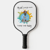 私の猫の忍者は私の保アスレックの忙し猫を動かす ピックルボールラケット (裏面)