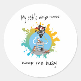 私の猫の忍者は私の保アスレックの忙し猫を動かす ラウンドシール