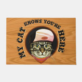 私の猫はあなたはここで猫の犬のドアを知っている ドアマット (正面)
