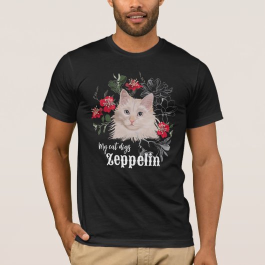 私の猫はカスタマイズ可能なZeppelin Tシャツを消化する Tシャツ (正面)
