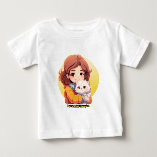私の猫はセラピスト – かわいい猫の癒し ベビーTシャツ (正面)