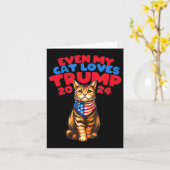 私の猫はトランプ2024大好き カード (黄色い花)