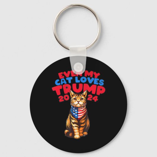 私の猫はトランプ2024大好き キーホルダー (正面)