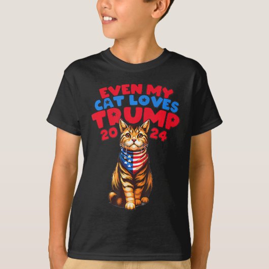 私の猫はトランプ2024大好き Tシャツ (正面)