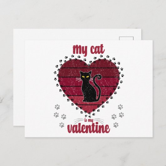 私の猫はバレンタインだ |かわいいバレンタインギフト ポストカード (正面/裏面)