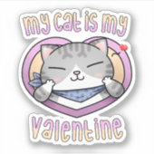 私の猫はバレンタインのタキシード シール (正面)