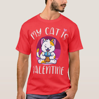 私の猫はバレンタインデーのハートバレンティン Tシャツ