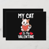 私の猫はバレンタインデーの愛猫おもしろいである 招待状 (正面/裏面)