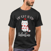 私の猫はバレンタイン猫好きカッコいい Tシャツ (正面)