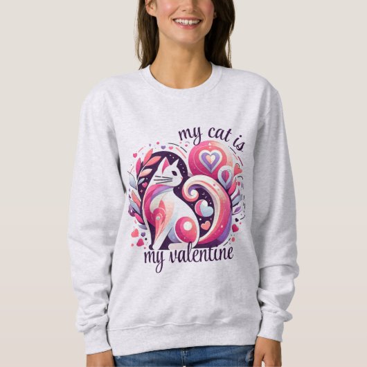私の猫はバレンタイン スウェットシャツ (正面)
