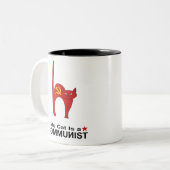 私の猫は共産主義の贈り物素晴らしアイディアのポリティック ツートーンマグカップ (正面左)