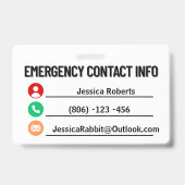 私の猫は家に一人の緊急カー連絡ド バッジ (裏面)