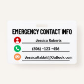 私の猫は家に一人の緊急カー連絡ド バッジ (裏面)