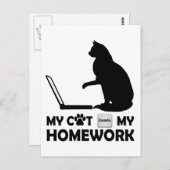 私の猫は宿題を消した ポストカード (正面/裏面)
