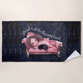 私の猫は必要なセラピーだ ビーチタオル