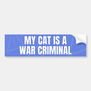 私の猫は戦争犯罪人だおもしろい、呪われたミーム バンパーステッカー