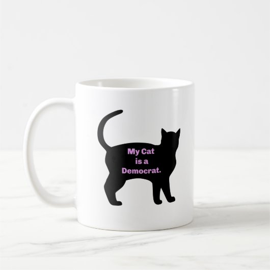私の猫は民主党支持 コーヒーマグカップ (左)