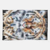 私の猫は演技アップタイガーの顔のエネルギー キッチンタオル (横)