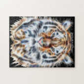 私の猫は演技アップタイガーの顔のエネルギー ジグソーパズル (横)