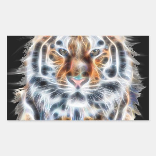 私の猫は演技アップタイガーエネルはっきりしたギー 長方形シール (正面)
