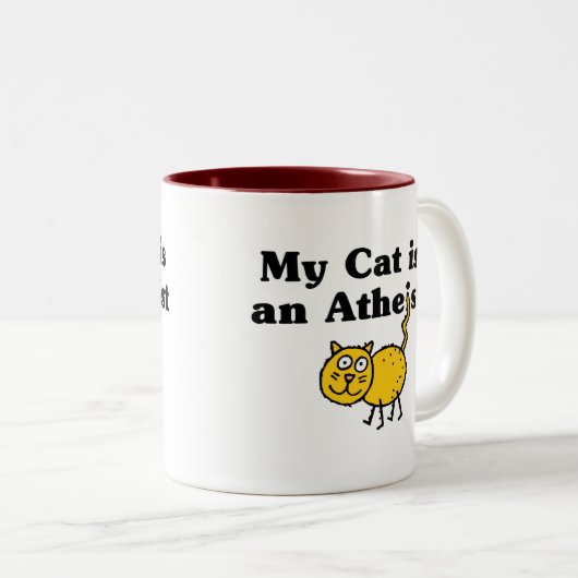私の猫は無神論者です ツートーンマグカップ (正面右)