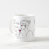 私の猫は牛乳を飲むワインを飲む コーヒーマグカップ (正面左)