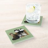 私の猫は猫を飼っている ガラスコースター (アングル)