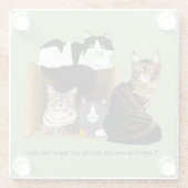 私の猫は猫を飼っている ガラスコースター (裏面)