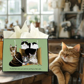 私の猫は猫を飼っている ラージペーパーバッグ