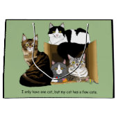 私の猫は猫を飼っている ラージペーパーバッグ (正面)