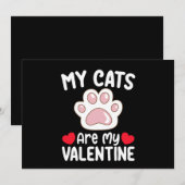 私の猫は私のバレンタインデーの面白いペットラバー 招待状 (正面/裏面)