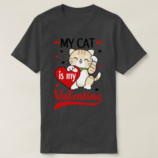 私の猫は私のバレンタイン2 Tシャツ (デザイン正面)