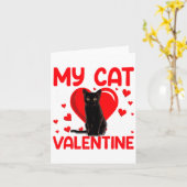 私の猫は私のバレンタイン　肉球ハート　猫飼いバレンタイン カード (黄色い花)