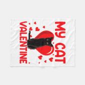 私の猫は私のバレンタイン　肉球ハート　猫飼いバレンタイン フリースブランケット (正面(横))