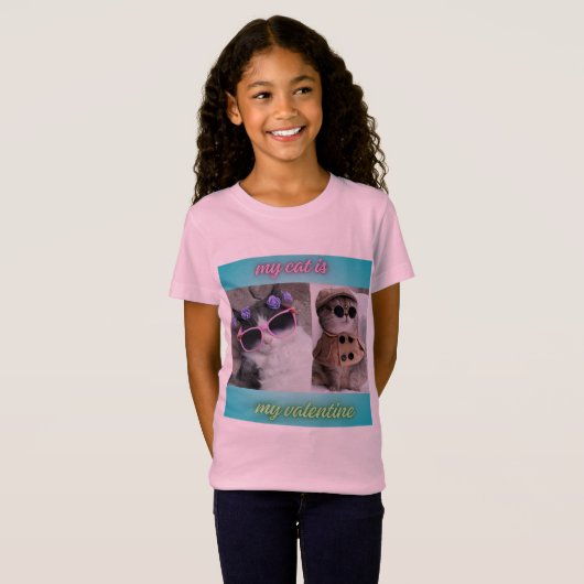 私の猫は私のバレンタイン Tシャツ (正面フル)