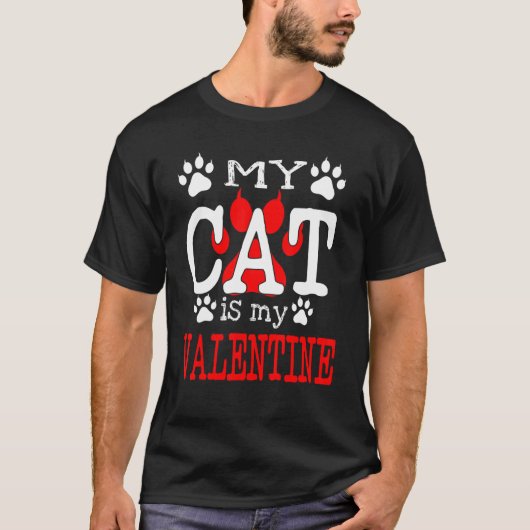 私の猫は私のバレンタイン Tシャツ (正面)