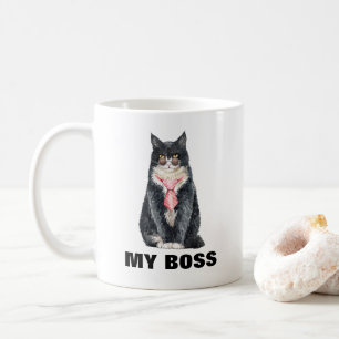 私の猫は私のボスのサングラスおもしろいのタイ コーヒーマグカップ