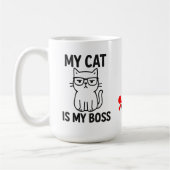 私の猫は私のボス コーヒーマグカップ (左)