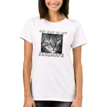 私の猫は私の良きパートナーの女性Tシャツです