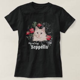 私の猫はZeppelin Tシャツの白黒 Tシャツ