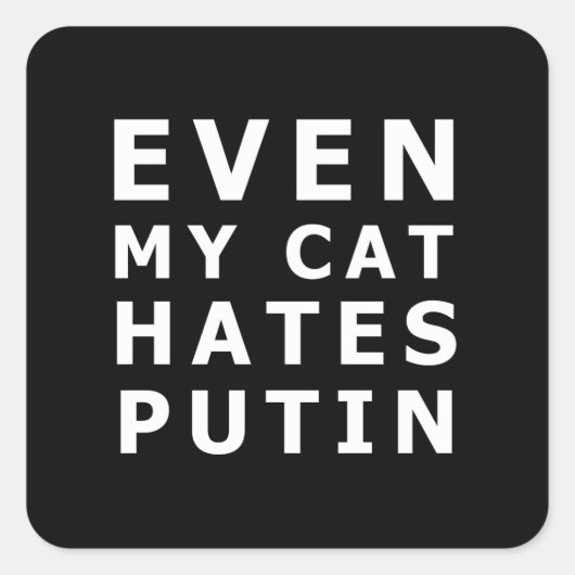 私の猫もプーチンが嫌いだ スクエアシール (正面)